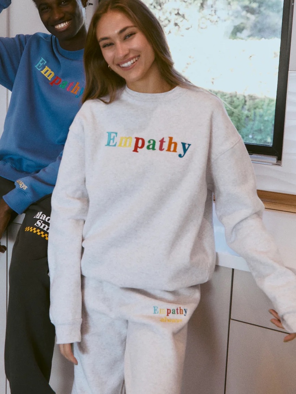 Mayfair Group Empathy Multi-Color Letter Crewneck Sweatsuit